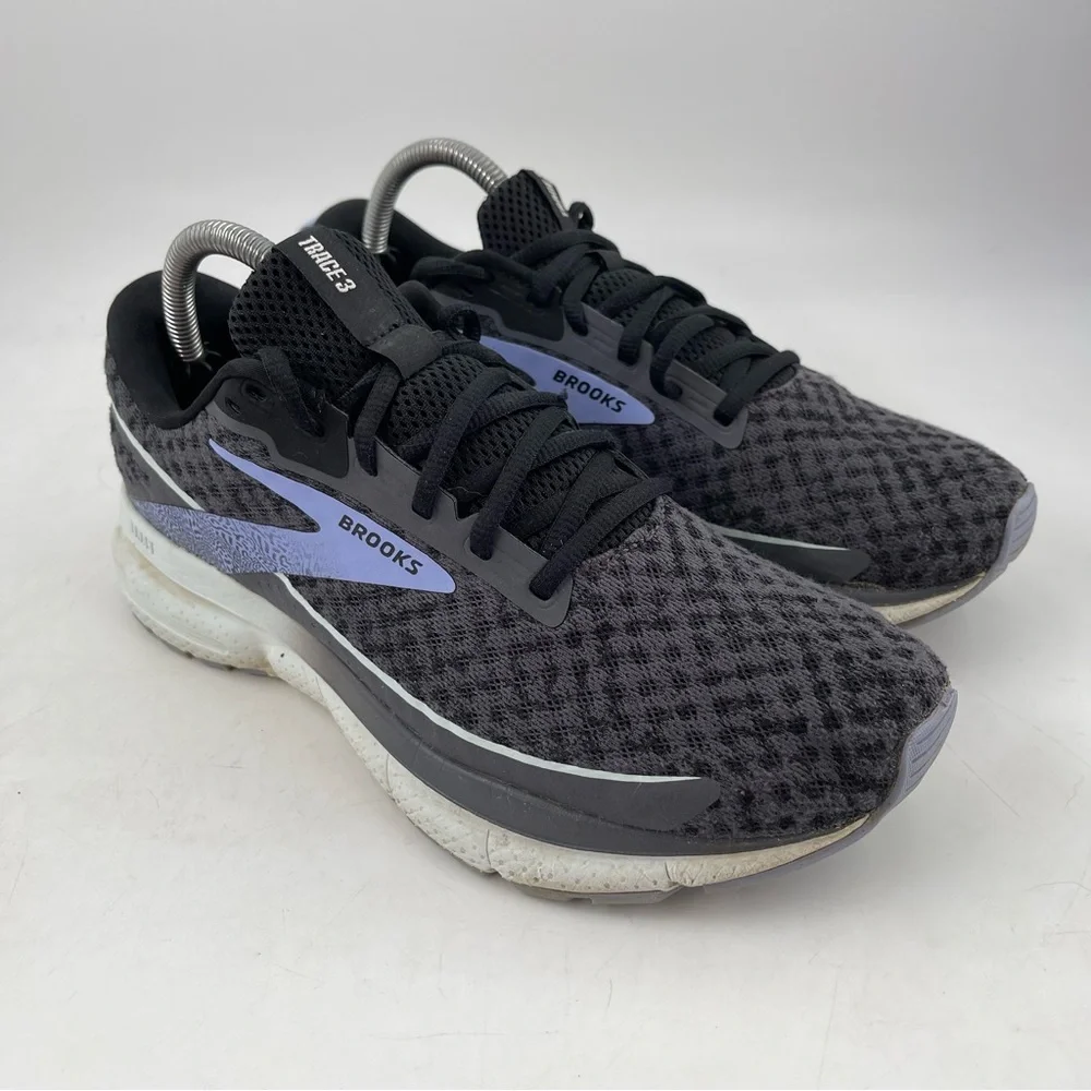 Brooks Women’s Trace 3-SZ 10-Blackened Pearl Skylight Iris Lace-Up Running Shoe
